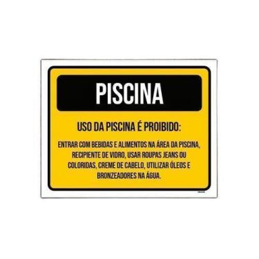 Imagem de Kit 3 Placa Sinalização - Piscina Uso Da Piscina Proibido - Sinalizo