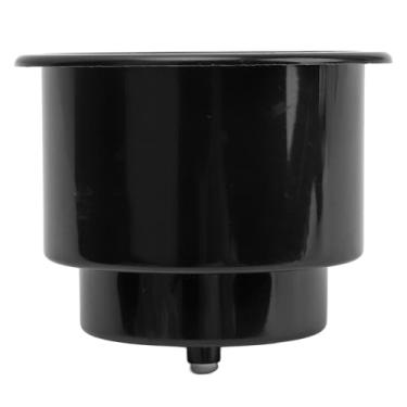 Imagem de aqxreight Inserção do Porta-copos - Suporte para Bebidas Com Furos de Drenagem para Colocação Segura de Bebidas Em Carros, Caminhões, Barcos, Trailers - Design Embutido para Estabilidade e (Preto)