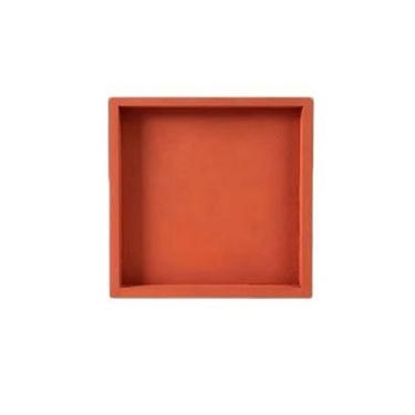 Imagem de Pires de plantas Bandeja de drenagem para pires plantas estilo simples, palete vaso flores cimento imitação para sala estar e varanda(Orange,Grande)