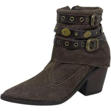 Imagem de Bota Feminina Bico Fino Western Country Boho Conforto Cacci-Feminino