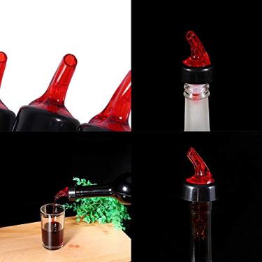 Imagem de GLOGLOW Rolha de Vinho/bocal de Vinho/doador de 50ml Dispensador de Licor de Medição Com Design Fácil de Despejar para Bares e Uso Doméstico Derramador de Garrafa de Plástico, Nan (Vermelho)