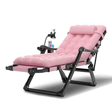 Imagem de ONDHGFBGB Espreguiçadeira para área externa 2 em 1 berço dobrável 5 posições cadeiras de pátio reclináveis ajustáveis para pátio e gramado cadeira reclinável interna para acampamento à beira da