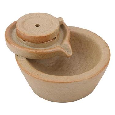 Imagem de GLOGLOW Queimador de Incenso de Refluxo de Fumaça, Cerâmica Com Efeito de Fumaça Cascata Exclusivo, para Meditação, Decoração de Casa, Escritório, Sala de Ioga (Modelo retrô grafite)