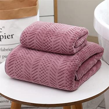 Imagem de pcagfaajmh Toalha de rosto de lã coral de borda grande conjunto de 2 toalhas de praia geométricas adultas macias absorventes grossas (cor: E, tamanho: 1ps)