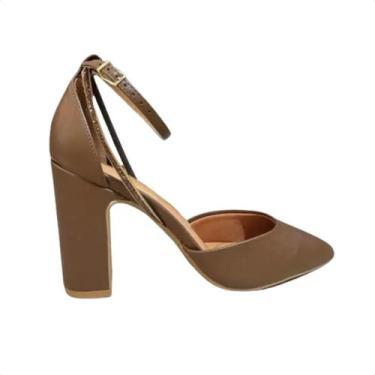 Imagem de Sapato Feminino Salto Alto Grosso Vizzano Marrom, Capuccino, 37