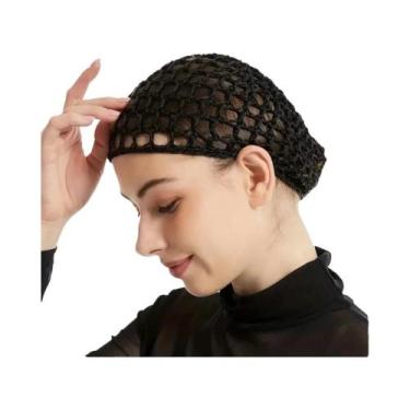 Imagem de Touca De Dormir De Crochê Em Malha Preta Para Uso Diário, Rede Minimal