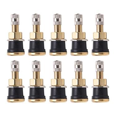 Imagem de aqxreight 10 Pcs TR501 Válvula de Bronze para Serviço de Haste de Válvula de Pneu Sem Câmara para Furos de 0,625 pol. Substituição OE para Caminhões À Prova de Ferrugem e de Longa Duração, Fácil