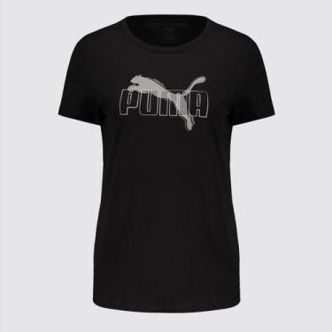 Imagem de Camiseta Puma ESS Logo Lab Feminina Preta e Cinza, G