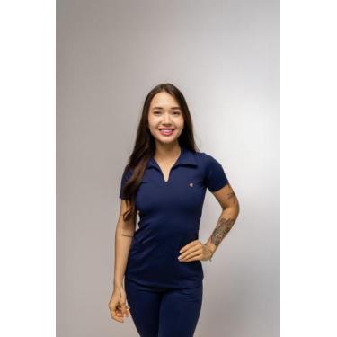 Imagem de Conjunto Scrub Pijama Cirúrgico Ricco Azul Marinho Toque geladinho Pol