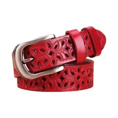 Imagem de Cinto De Moda Feminino De Luxo Vintage Em Couro PU Marrom Com Fivela D