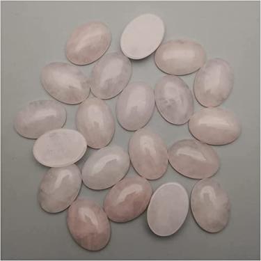 Imagem de FFIME Cabochão de pedra natural 10-50 peças quartzo rosa pedra natural oval cabochão grânulo sem furo 30X40 25x18 13x18 10x14 MM anel de charme de arco único acessórios (cor: 25x18mm 30pcs)