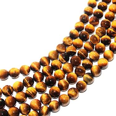 Imagem de XMGKMN Contas de pedra de olho de tigre natural A Grânulos de tigre amarelo 4-12 mm Pulseira de contas soltas DIY Acessórios de joias 1 peça contas semiacabadas (Tamanho: 10 mm)