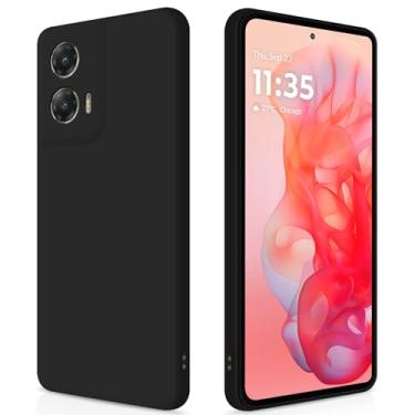 Imagem de GiiYoon Capa de silicone compatível com Motorola Moto G Stylus 2024, capa de telefone macia sedosa de corpo inteiro com proteção para câmera, capa à prova de choque com forro de microfibra, preta