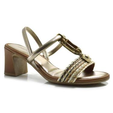 Imagem de Sandália de Salto Bloco Feminina Mississipi, Marrom, 36