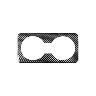 Imagem de REPOYUL Adesivo de painel de acabamento de suporte de copo traseiro interno ABS para carro compatível com Mazda Axela 2020 suporte de copo traseiro adesivos de painel protetor de fibra de carbono real