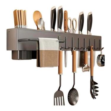 Imagem de Suporte de Cozinha Organizador Suspenso Parede Cozinha Cor:Preto - 3KA