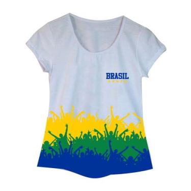 Imagem de Camiseta Adulta Feminina Plus Size Brasil Torcida - Calupa, G3