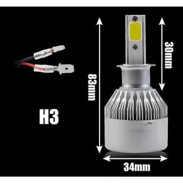 Imagem de Lampada Farol Led Automotiva H3 6000K 3600 Lumens 12V A 24V
