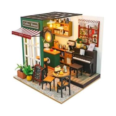 Imagem de Mini Casa De Bonecas De Madeira, Quebra-Cabeça 3D DIY, Kit De Casa Peq