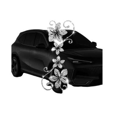 Imagem de Adesivo De Carro Com Quatro Flores Cintilantes, Vinil Autoadesivo De F