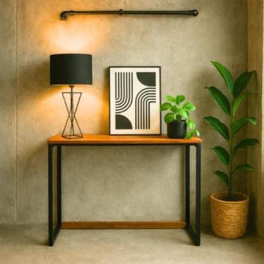 Imagem de Mesa Aparador Sala Buffet Estilo Industrial Decoração Apartamento Casa