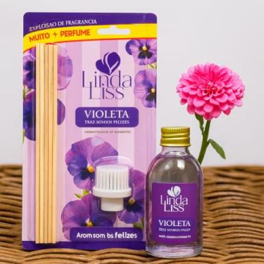 Imagem de Linda Liss Aromatizador de Ambientes com Varetas, Fragrância Violeta, 120ml, Difusor de Perfume para Casa