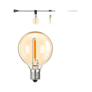 Imagem de Luzes De Cordão LED Vintage Em Vidro Âmbar, Reguláveis, IP44 À Prova d