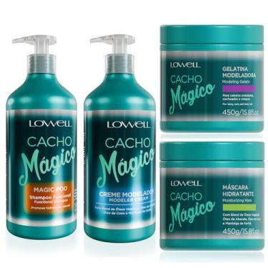Imagem de Kit Lowell Cacho Magico Shampoo 500ml Mascara Creme Gelatina