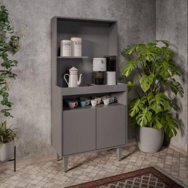 Imagem de Armário 2P Cantinho do Café Rilary para Cozinha M12 - D'Rossi, Grafite
