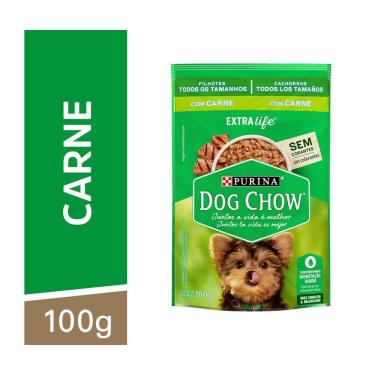 Imagem de Ração Úmida Dog Chow Sabor Carne para Cães Filhotes - 100g
