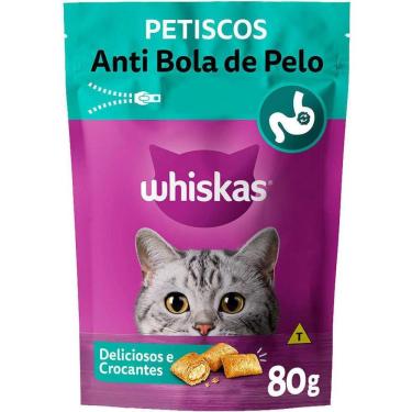 Imagem de Petisco Whiskas Anti Bola de Pelo Para Gatos Adultos 80 g