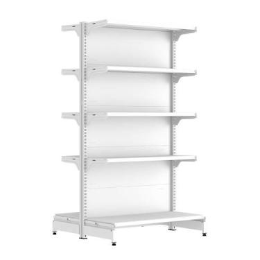 Imagem de Gondola Mini para Atacarejo Amapa Inicial Centro 10 Bandejas Branco