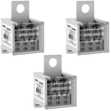 Imagem de 3 bloco distribuicao 6 furos fj6g-400-9 para disjuntor caixa moldada l