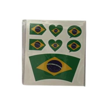 Imagem de Kit C/12 Tattoo Brasil Tatuagem Corpo Copa Mundo Futebol - sm decora