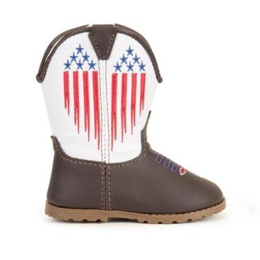 Imagem de Bota Texana Infantil Bebê Bordada Macia e Confortável Solado Antiderra