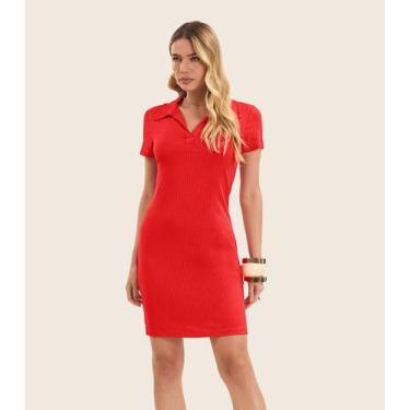 Imagem de Vestido De Ribana Canelado Feminino Endless Laranja, GG, Laranja