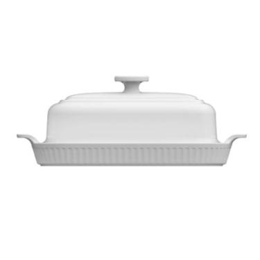 Imagem de Manteigueira Linha Assar e Servir Branca 20 cm Porcelana - Germer Porc
