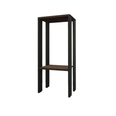 Imagem de Mesa Alta Mesa De Canto Mesa De Apoio Mesa De Bebedouro Mesa Lateral Preto Com Amadeirado Escuro