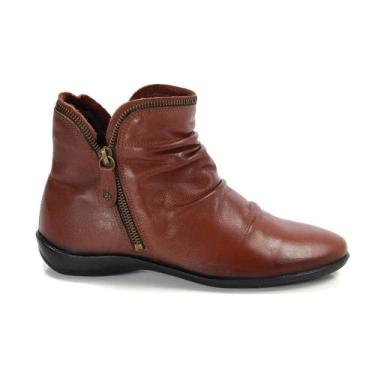 Imagem de Bota perlatto angel couro rugas ziper ref ang811e feminino, Marrom, 37