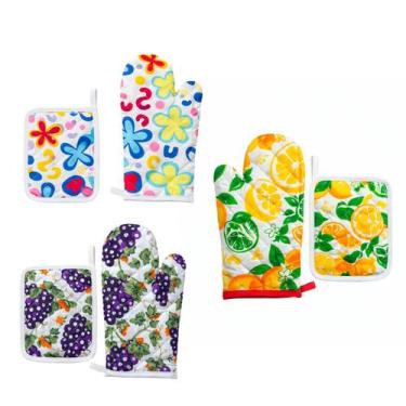 Imagem de 3 Luva Térmica Poliéster Multiuso Doméstico Utensílios Assadeira Forma