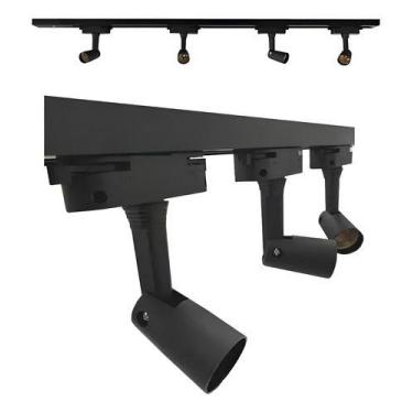 Imagem de Trilho Eletrificado 1,5 Metros + 5 Spots Soquete Bocal E27 Estrutura P