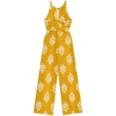 Imagem de Macacão Longo Estampado Em Viscose Com Zíper E Amarração-Feminino