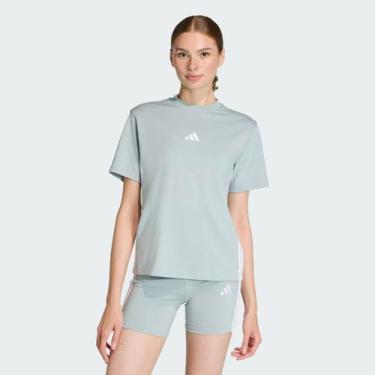 Imagem de Camiseta Adidas 3S SJ T Feminina Verde e Branca, M