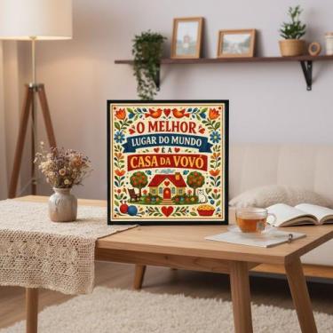 Imagem de Quadro Melhor Lugar Do Mundo Casa Da Vovó 33x33 Mold Preta Vidro - Qua
