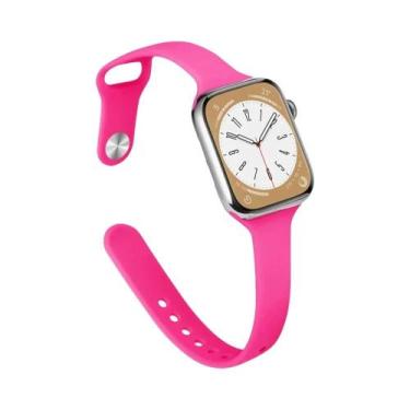 Imagem de Pulseira De Silicone Fina Para Apple Watch 44mm 40mm 38mm 42mm 49mm iW