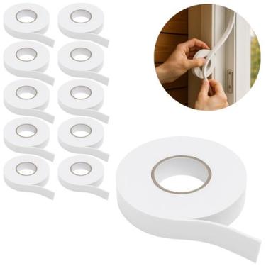 Imagem de 10 Fita Dupla Face Espuma 1,8cm x 2,8m Branca Fixação Forte - Fx