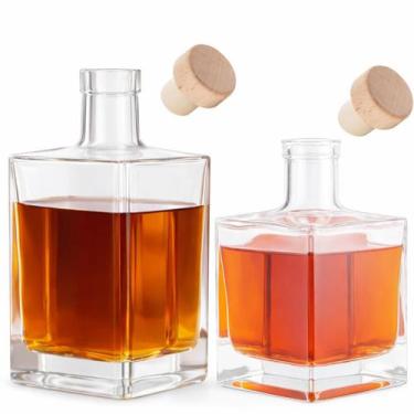 Imagem de Kit 2 Garrafas Vidro 500 ML Luxo Whisky Licor Casa Decoração - Casa16