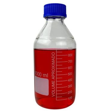 Imagem de Frasco Reagente de Vidro com Tampa de Rosca de 1000ml - Drop - Unidade