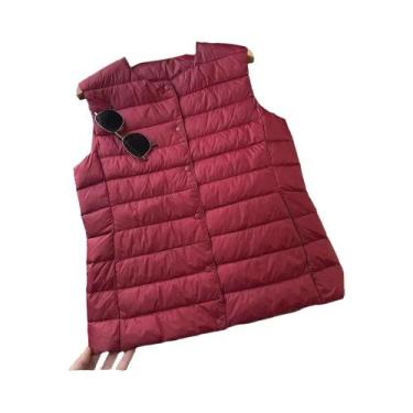 Imagem de Colete Feminino Leve De Pluma Sem Mangas Quente Para Outono Inverno - 