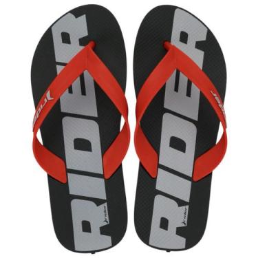 Imagem de Chinelo Adulto Masculino Rider Street Grendene Original, Preto+Vermelh